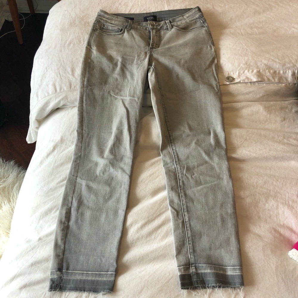 Grey NYDJ skinny jeans